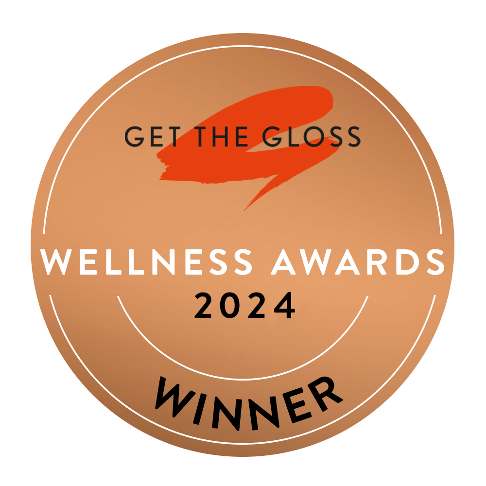 badge for a bronze award in the Getthegloss wellness awards 2024