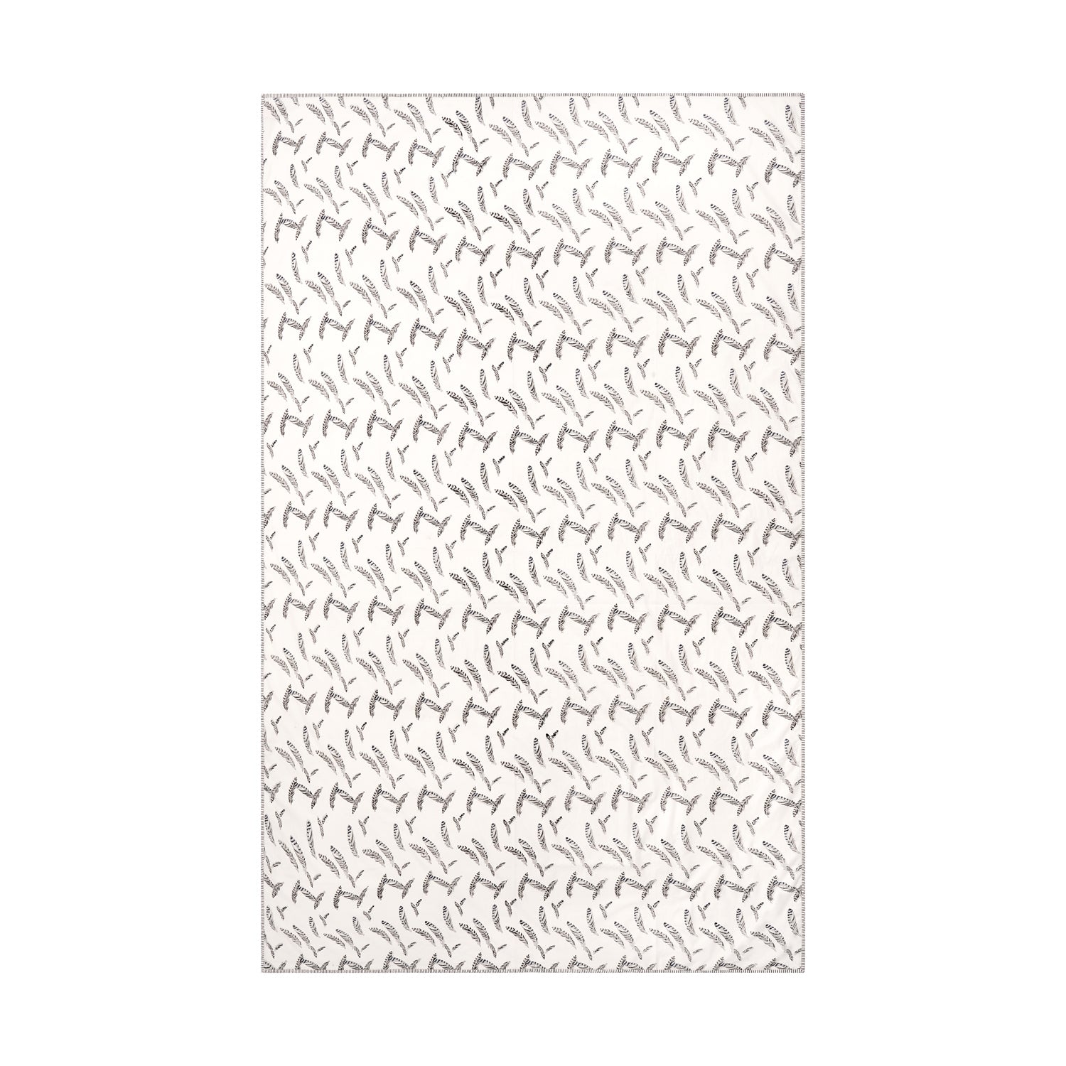 bird's eye view of a block printed tablecloth