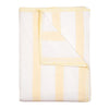 Cotton Dohar with pale yellow stripes and edging on a white background
