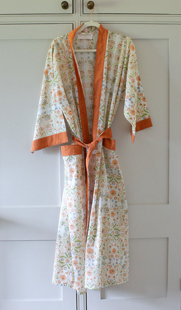 cotton robe on a hanger 