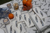 Block Printed Cotton Jay Feather Napkins