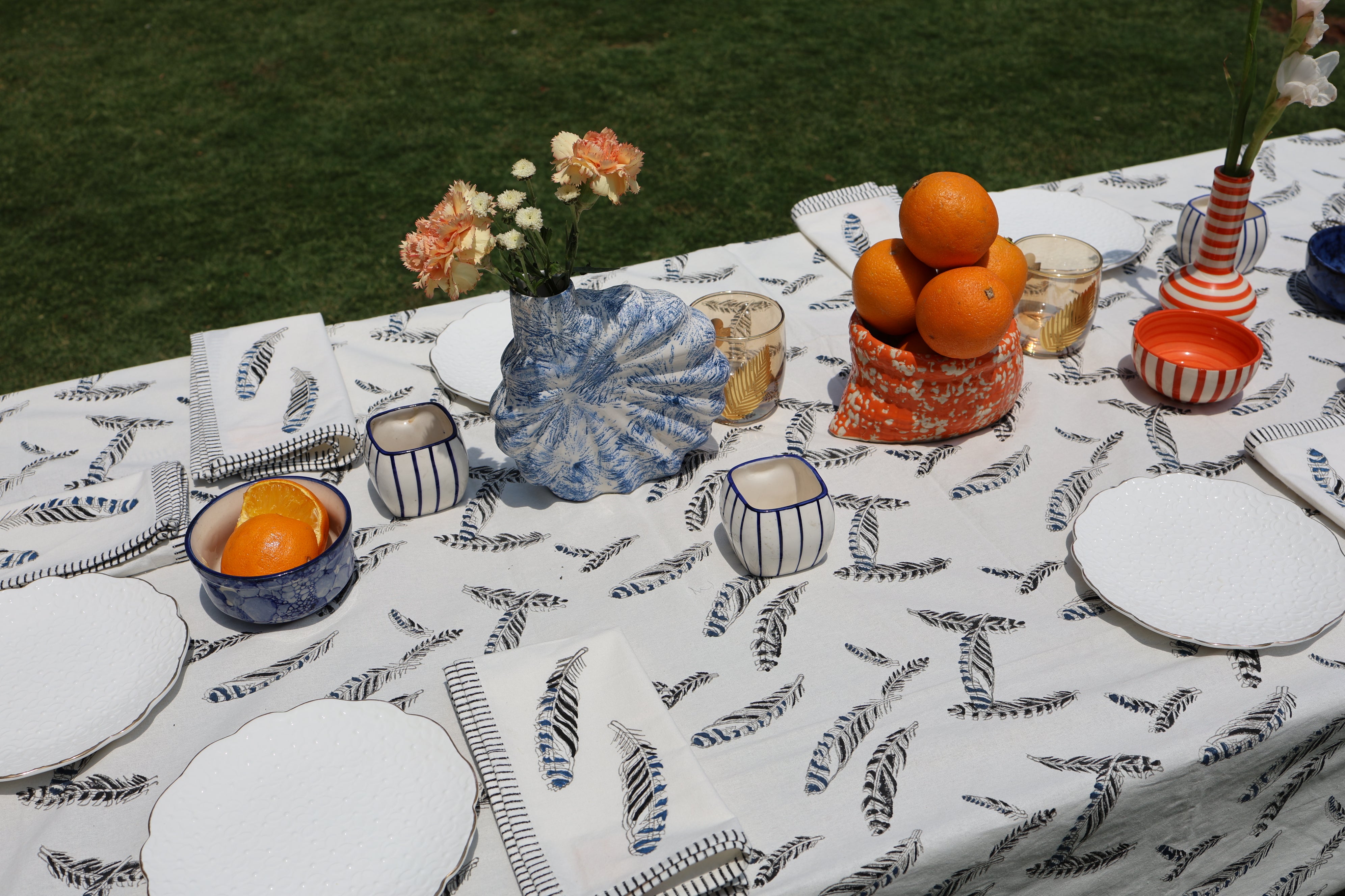 a table set for lunch 