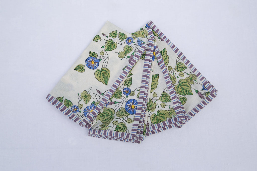 set of 4 block printed tablecloths 