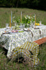 Block printed Tablecloth, Morning Glory