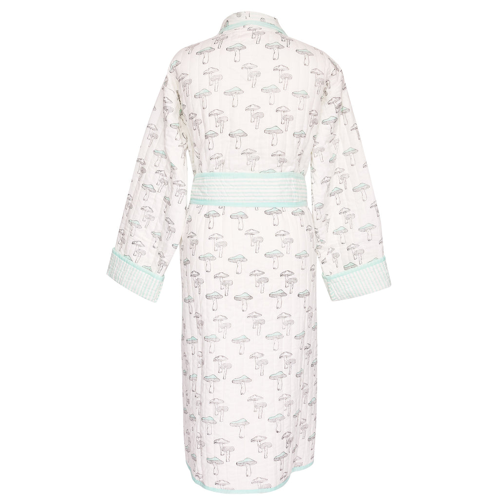 the back quilted mushroom dressing gown 