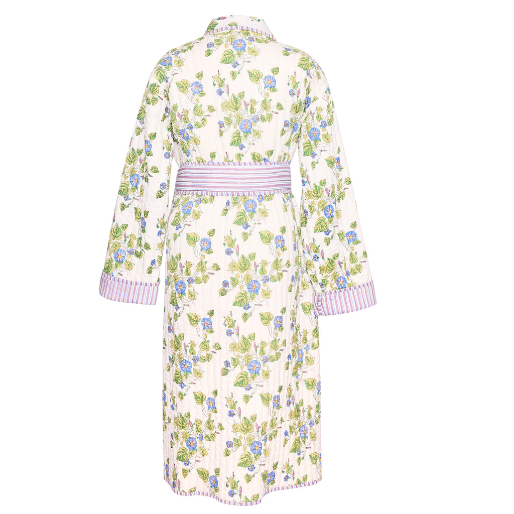 product image of the back of a quilted robe 