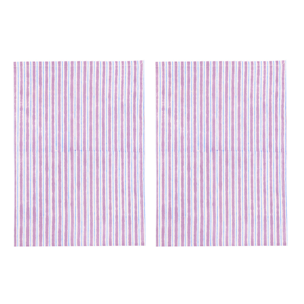 set of two striped tea towles