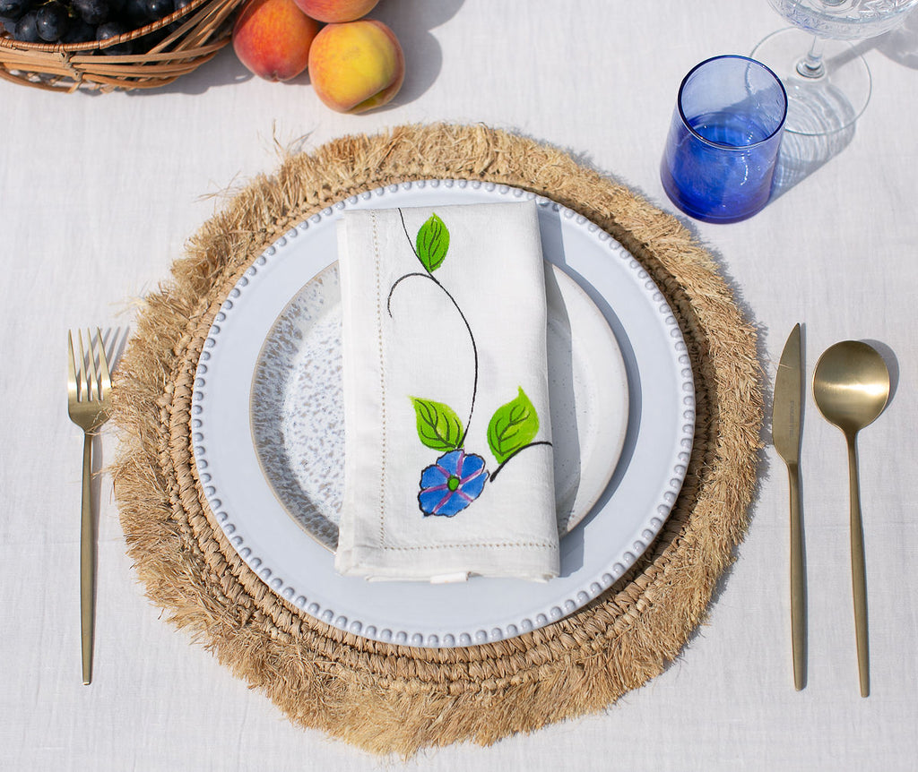a linen napkin on a plate 