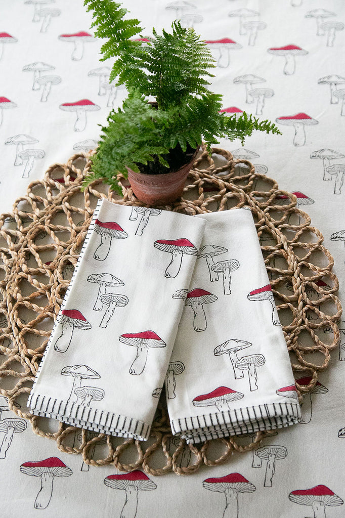 set of 2 block printed napkins