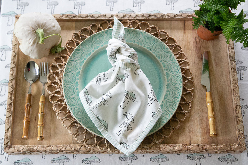 table setting on a tray