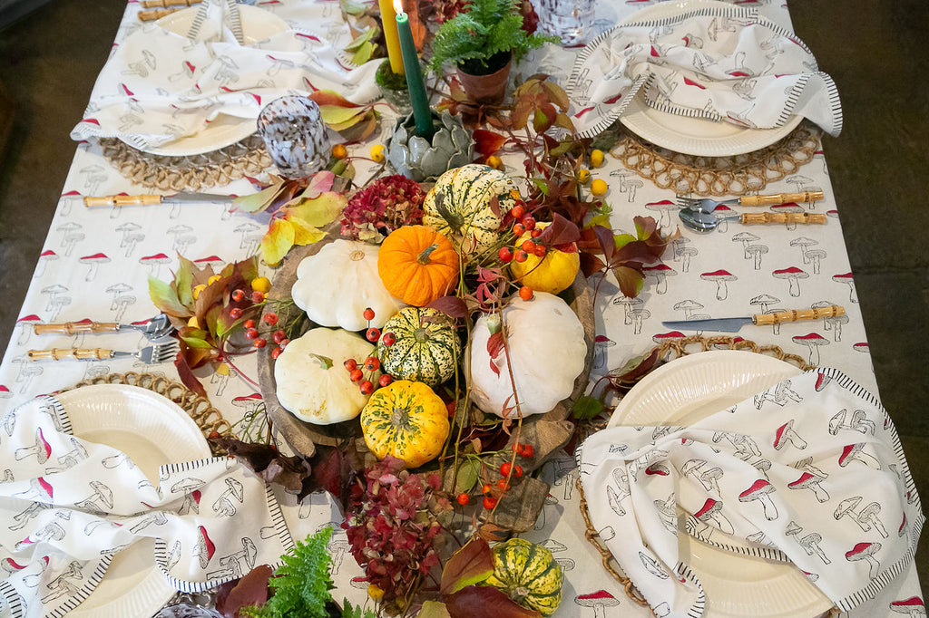 close up of a table set for lunch 