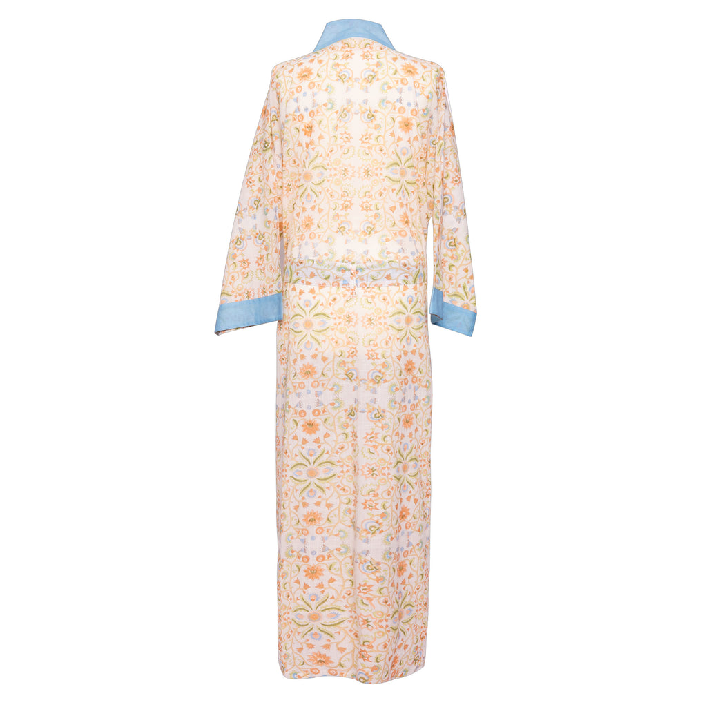 Cotton Kimono back Cowdray Collaboration blue 