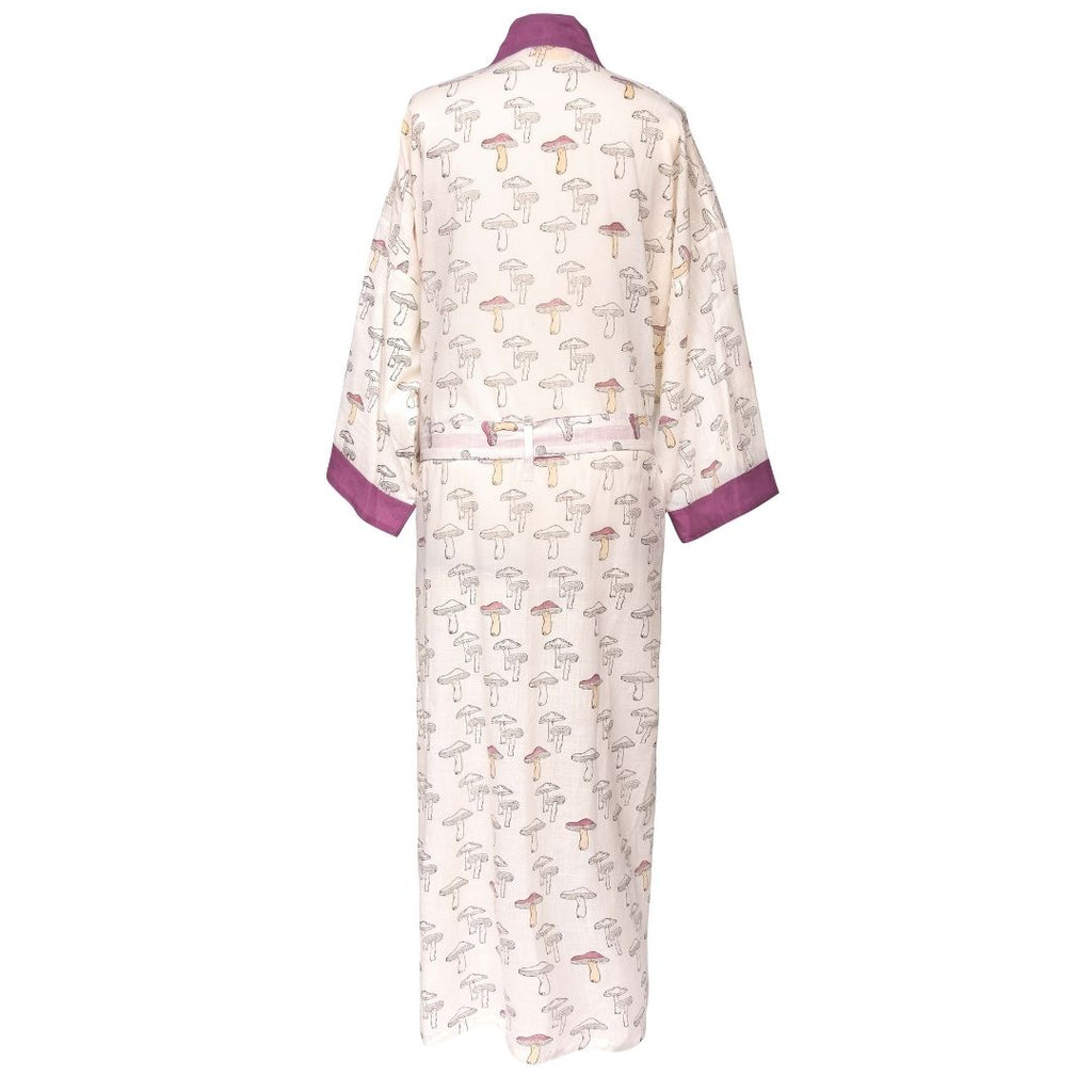 Aubergine Mushroom Kimono Robe